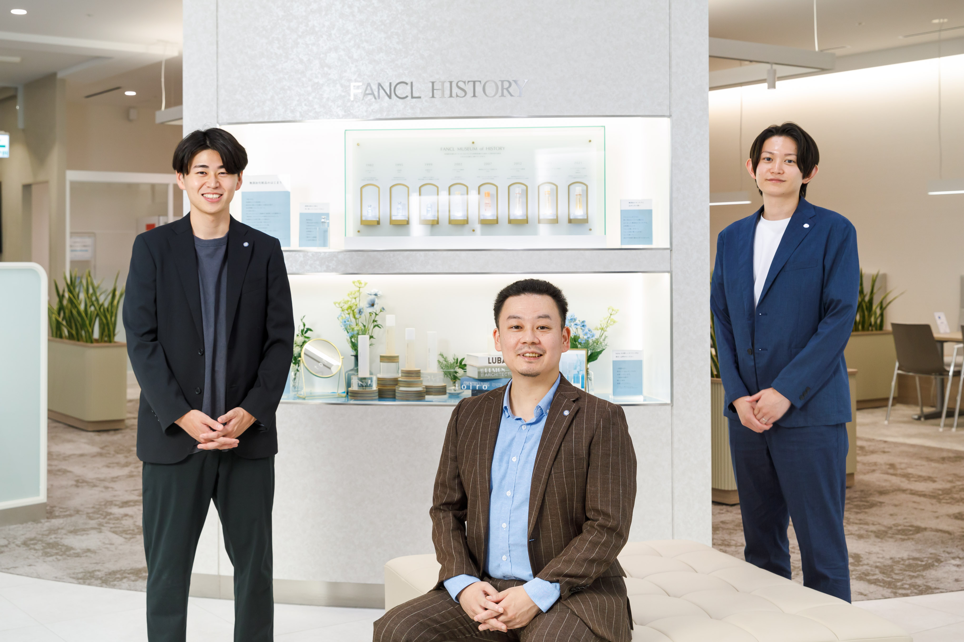 写真左から】ファンケル株式会社 通販営業本部 営業企画推進部 ECモール戦略推進グループ 松下竣哉氏、廣石亮一氏、園部弘貴氏